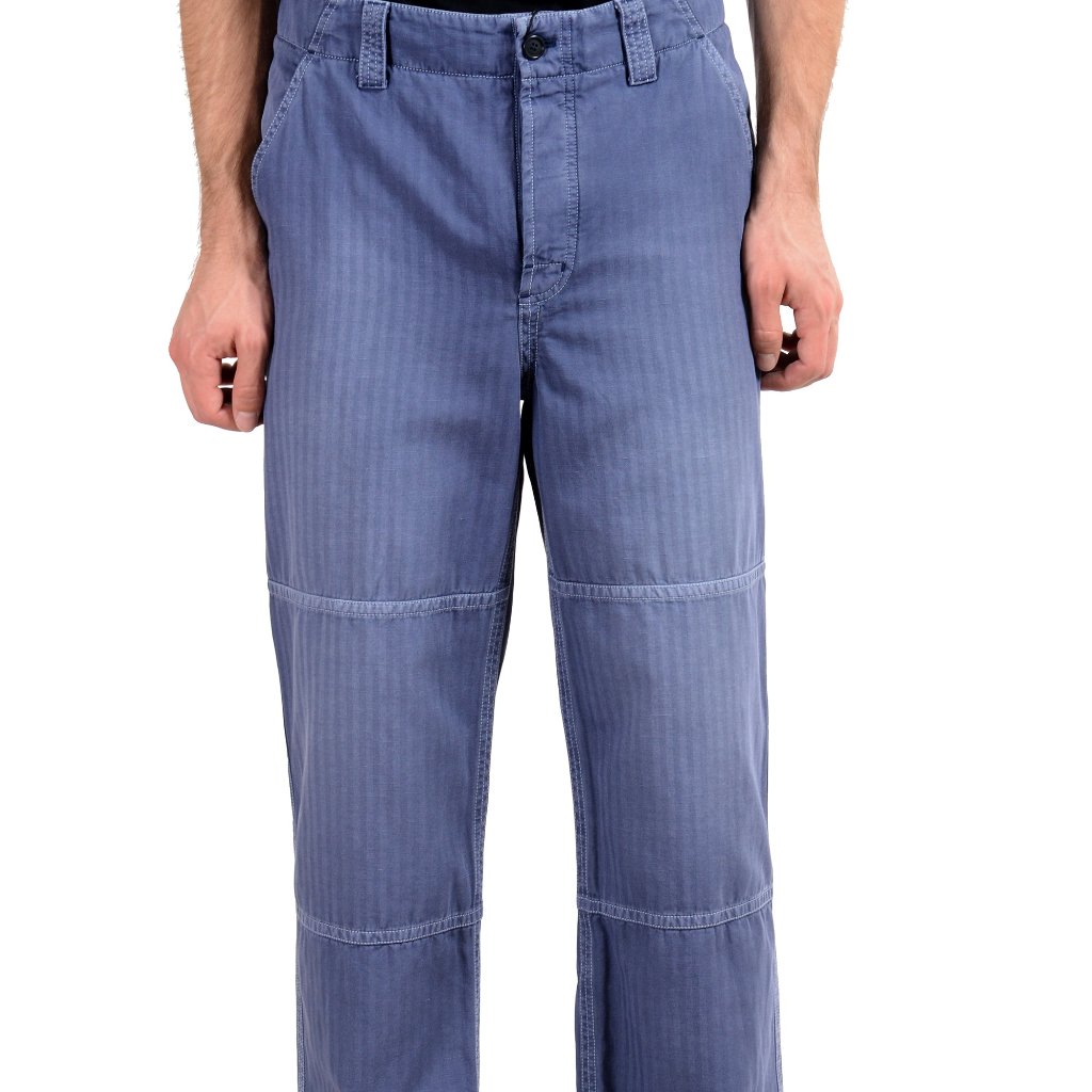 Burberry Men's Linen Blue Casual Pants